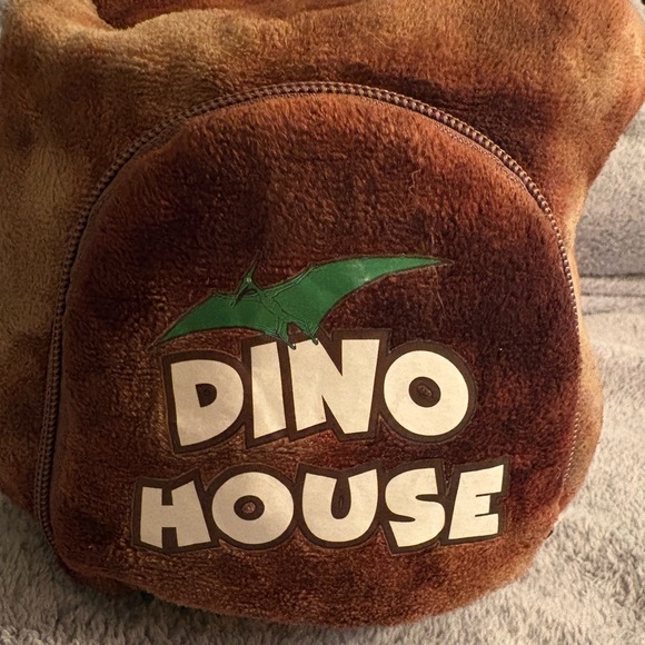Plush Brown Dino House Bag 4 Plush Dinos Included Kids Toys - Picture 3 of 6